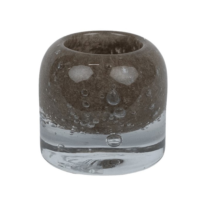 HEAVY GLASS STONE CANDEL HOLDER BLACK, LIGHT GREY, TAUPE - CANDLE HOLDERS, CANDLES HEAVY GLASS STONE CANDEL HOLDER BLACK, LIGHT GREY, TAUPE - CANDLE HOLDERS, CANDLES